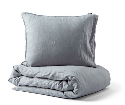 Linnea Lin Ljusgrå Bäddset Enkeltäcke 150x210 Kosta Linnewäfveri