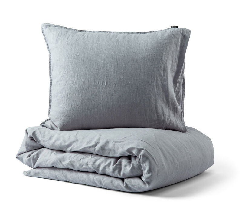 Linnea Lin Ljusgrå Bäddset Enkeltäcke 150x210 Kosta Linnewäfveri