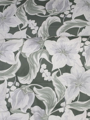 Hommedal Blommor Grön Satin Bäddset Enkeltäcke 150x210 Kosta Linnewäfveri