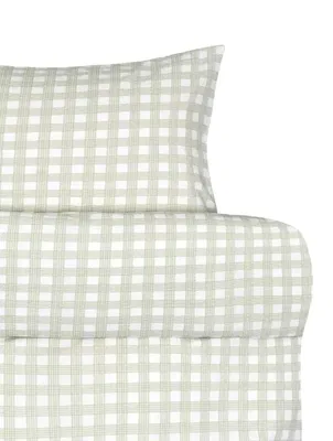 Birk Ljusgrön Rutig Bäckebölja Bäddset Enkeltäcke 150x210 Höie