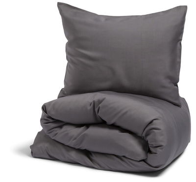 Nottingham Percale Lyocell Mörkgrå Bäddset Enkeltäcke 150x210 Kosta Linnewäfveri