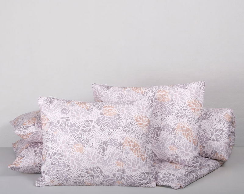 Malå Grå/Beige Satin Bäddset Dubbeltäcke 220x220 Värnamo of Sweden