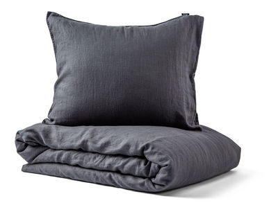 Linnea Lin Mörkgrå Bäddset Enkeltäcke 150x210 Kosta Linnewäfveri