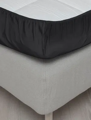 Harmoni Svart Satin Dra på lakan 180x200 Höie