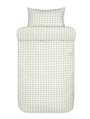 Birk Ljusgrön Rutig Bäckebölja Bäddset Enkeltäcke 150x210 Höie