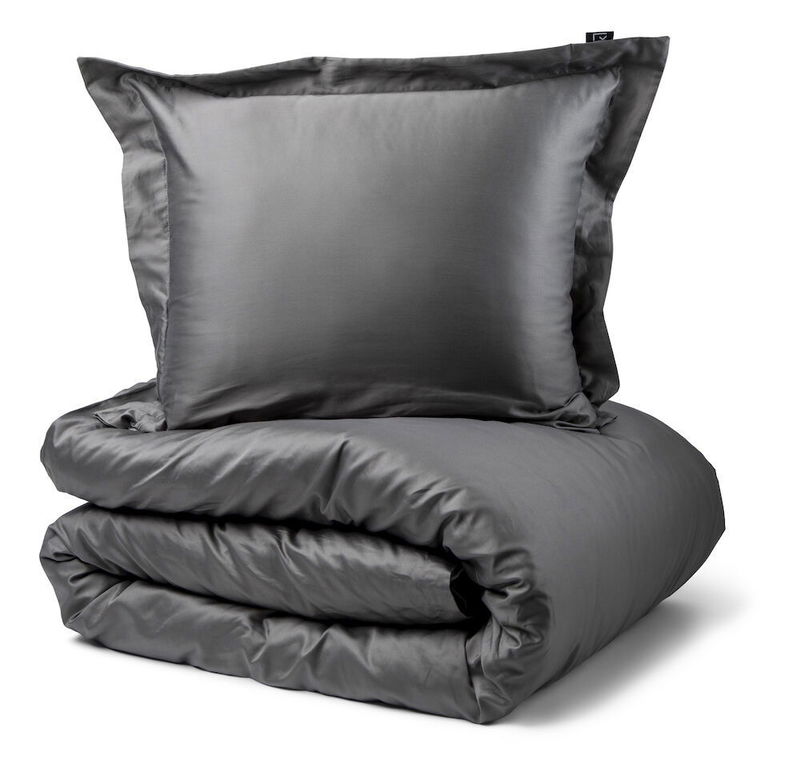 Manchester Satin Mörkgrå Bäddset Enkeltäcke 150x210 Kosta Linnewäfveri Manchester Satin Mörkgrå Bäddset Enkeltäcke 150x210 Kosta Linnewäfveri