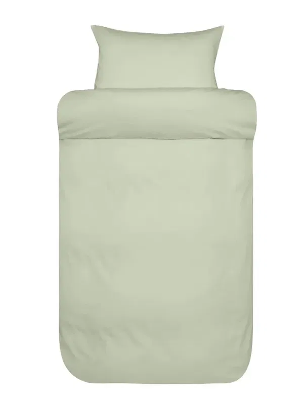 Harmoni Satin Ljusgrön Bäddset Enkeltäcke 150x210 Höie