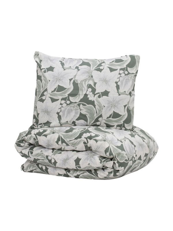 Hommedal Blommor Grön Satin Bäddset Enkeltäcke 150x210 Kosta Linnewäfveri Hommedal Blommor Grön Satin Bäddset Enkeltäcke 150x210 Kosta Linnewäfveri