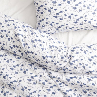 Backa Seersucker Blå Blommor Bäckebölja Bäddset Enkeltäcke 150x210 Kosta Linnewäfveri