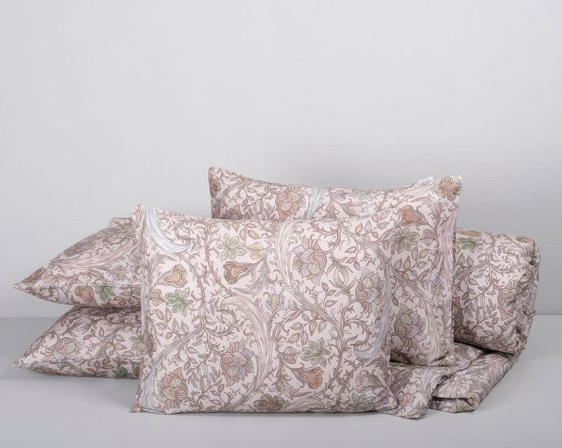 Lindås Multi Satin Blommigt Bäddset Dubbeltäcke 220x220 Värnamo of Sweden
