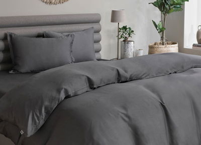 Bambu Påslakan Grå Enkeltäcke 150x210 Tempur