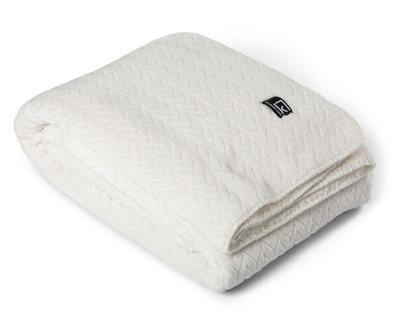 Sherpapläd Smeviken Creme 130x170 Kosta Linnewäfveri