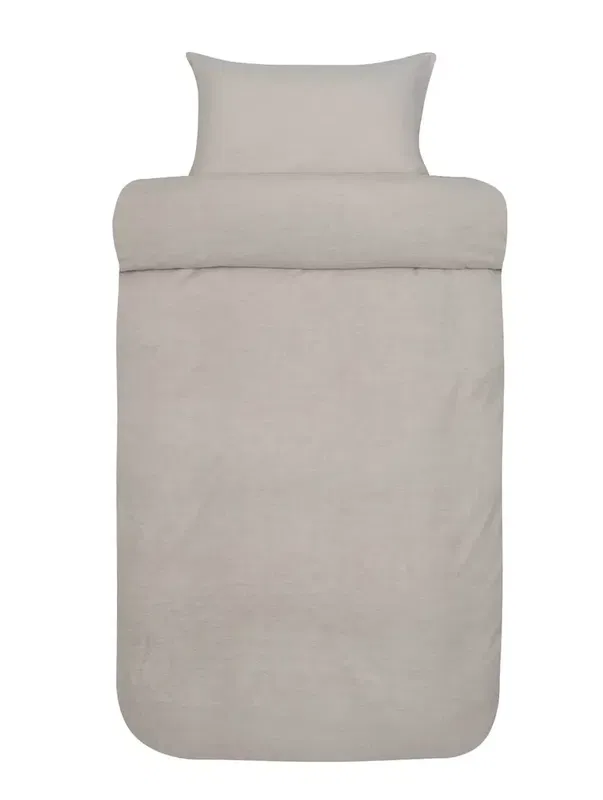 Casper Flanell Beige Bäddset Enkeltäcke 150x210 Höie