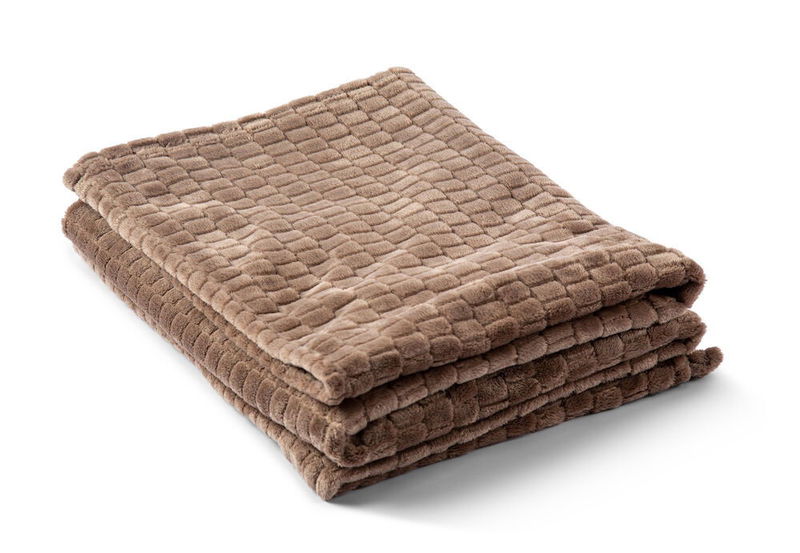 Fleecepläd Jaquard Nougat 130x170 Kosta Linnewäfveri