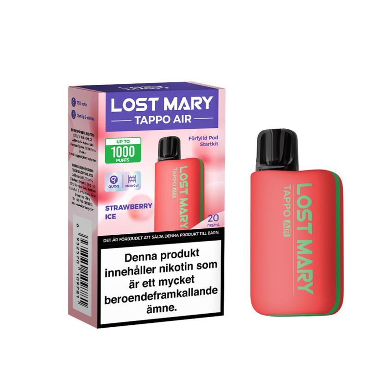 Lost Mary Tappo Air Startkit - Strawberry Ice (10-pack)