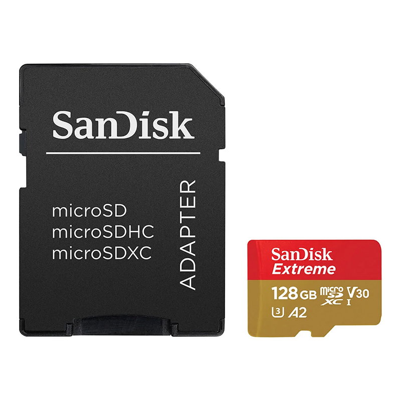SanDisk MicroSDXC Extreme 128GB Adapter 190MB/s A2 C10 V30