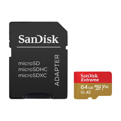 SanDisk MicroSDXC Extreme 64GB 170MB/s A2 C10 V30 UHS-I U3