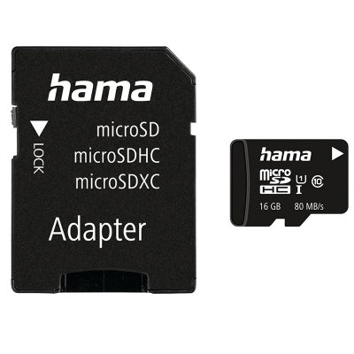 Hama Micro SDHC 16GB Class 10 Ui V10 80MB/s