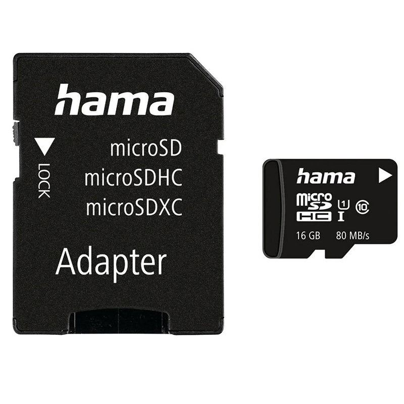 Hama Micro SDHC 16GB Class 10 Ui V10 80MB/s