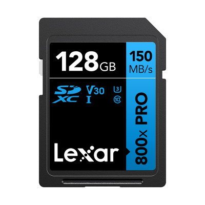 SDXC 800x Pro UHS-I cards, C10 (V30) U3, R150/W45, 128GB