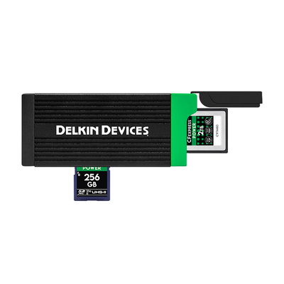 Delkin Cardreader CFexpress Type B & SD UHS-II (Type C to C & Type C to A Cables)