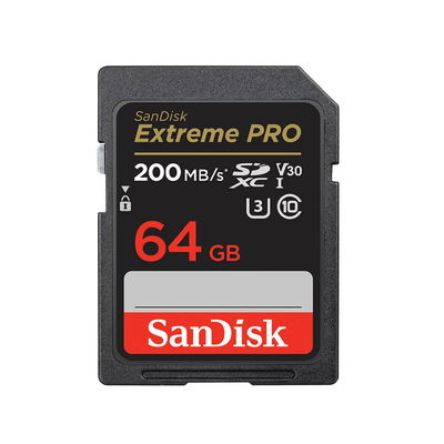 SanDisk SDXC Extreme Pro 64GB 200MB/s UHS-I C10 V30 U3