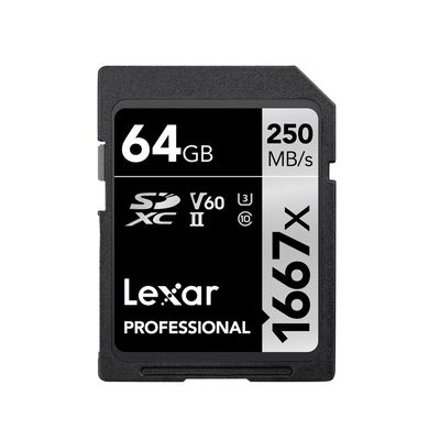 Lexar SDXC Pro 1667X UHS-II U3 R250/W120 (V60) 64GB