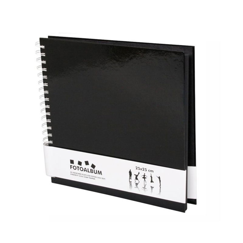 Estancia Kvadratiskt Spiralalbum 25X25cm Svart 40 Sidor