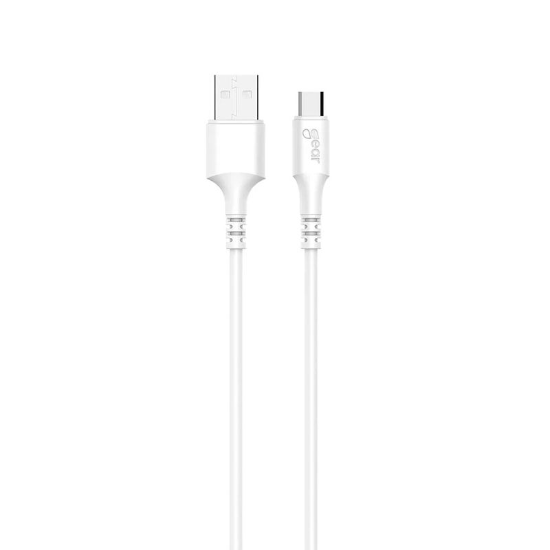 GEAR Rund Laddkabel MicroUSB till USB-A 1m Vit