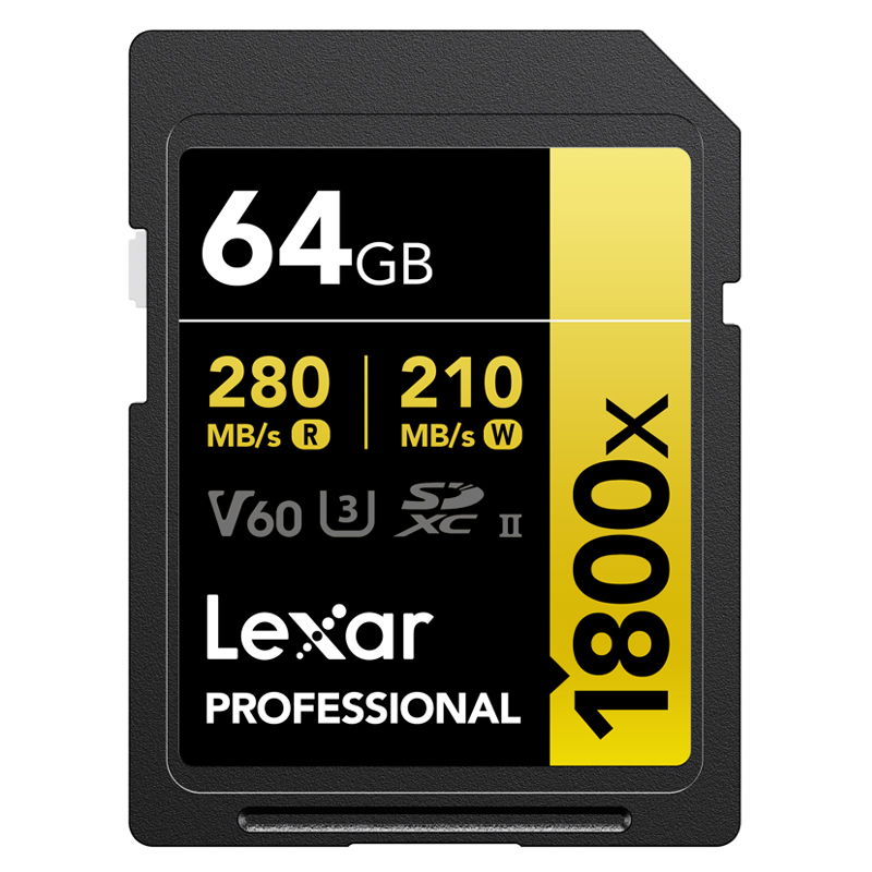 Lexar SDXC Pro 1800x U3 UHS-II R280/W210 (V60) 64GB
