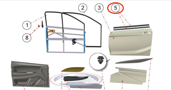 Vinduslist / dørliste Aixam fra årsmodell 2010