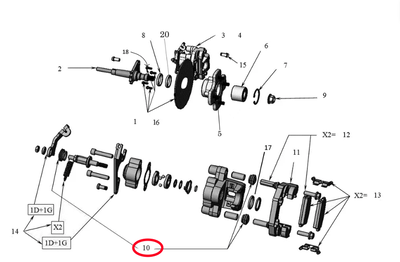 Reparasjonssett med mansjetter til bakre bremsecaliper for Ligier og Microcar