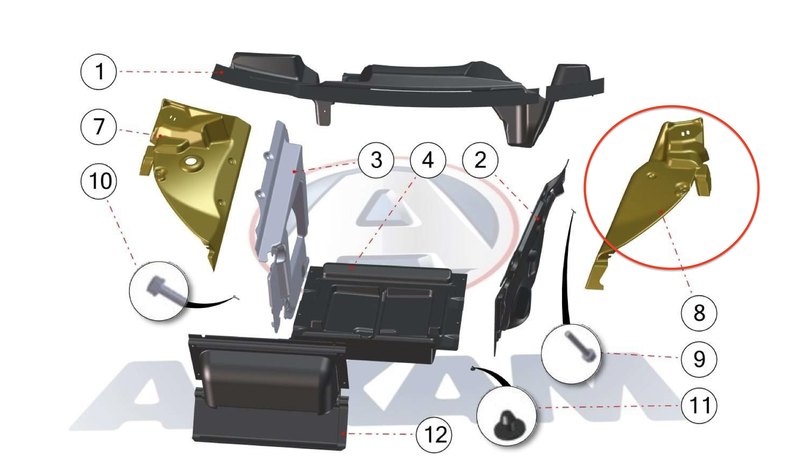 Innerskjerm venstre foran Aixam City, Coupe, Crossline, Crossover & Minauto 2013–2016