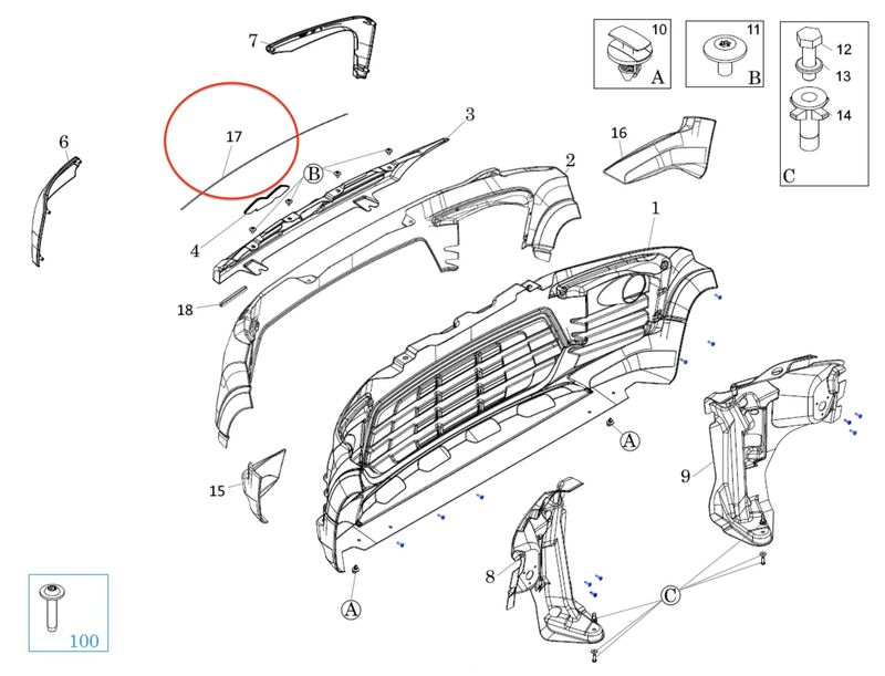 Klistremerke / dekortape til støtfanger foran og bak Ligier JS60 Sport Ultimate