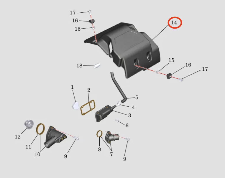 Motordeksel Lombardini LDW492 DCI & LDW480 HDI