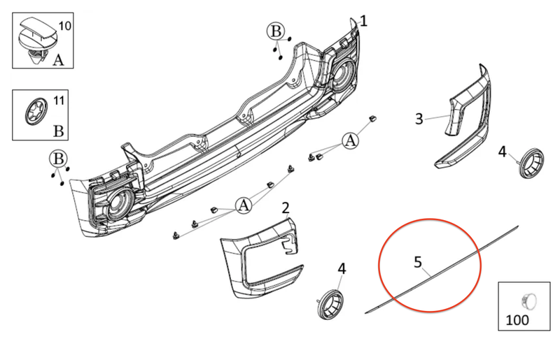 Klistremerke / dekortape til støtfanger foran og bak Ligier JS60 Sport Ultimate