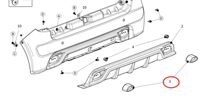 Kromdetalj eksosutløp til bakfanger Ligier IXO / JS50 V1 / JS RC
