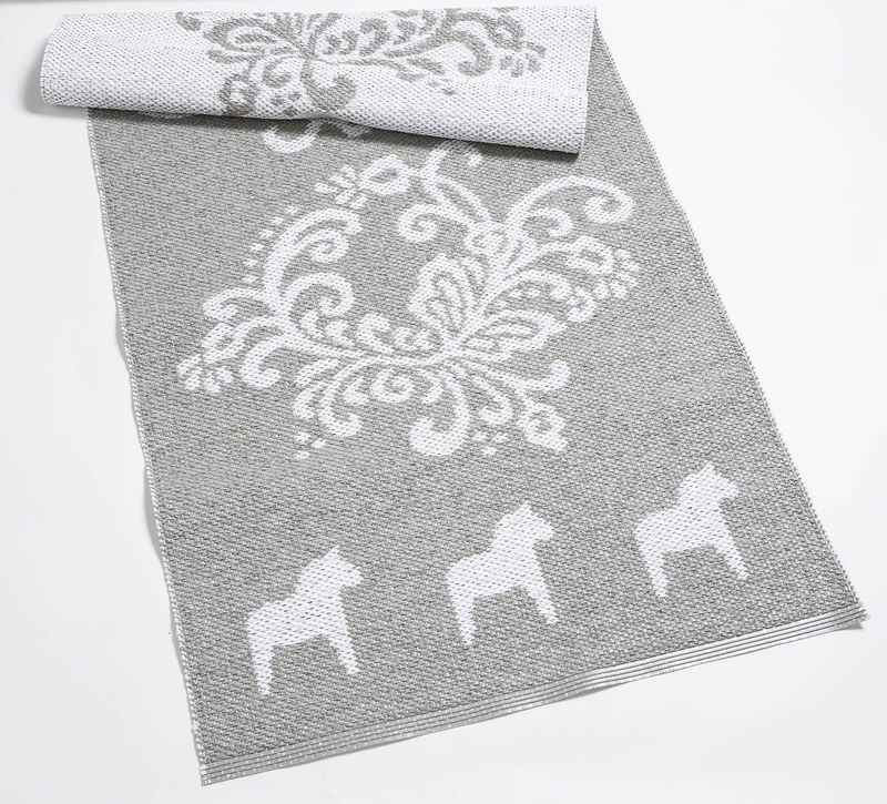 Kurbitsmatta med Dalahästar 70 x 150 cm - Vändbar vinylmatta