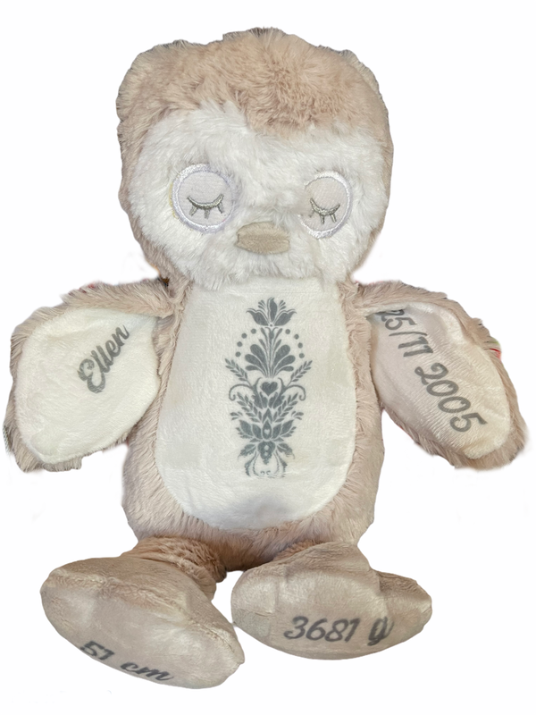 Gosedjur - Berguvsbebisen "Bubo" med eget tryck