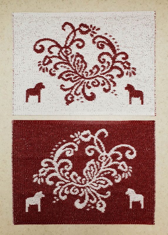 Kurbits dörrmatta med Dalahästar 50x70 cm - Vändbar vinylmatta