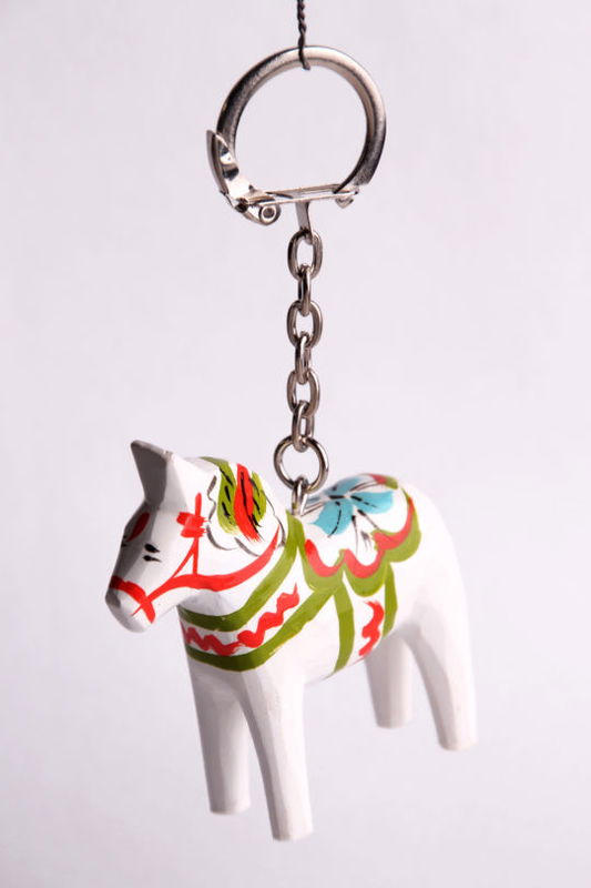 Nyckelring - Äkta Dalahäst 5 cm häst