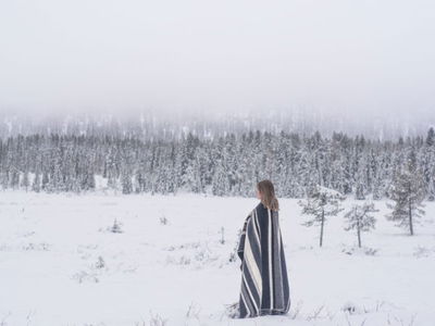 Falu Rödfärg filt Vintervärme  135x200 cm