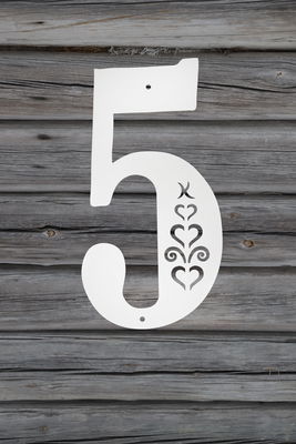 Fasadsiffra Hjärtespira , svart  eller vit