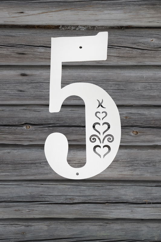 Fasadsiffra Hjärtespira , svart  eller vit