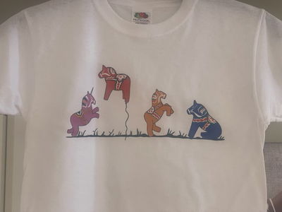 T-shirt barn - Lekfulla dalahästar 