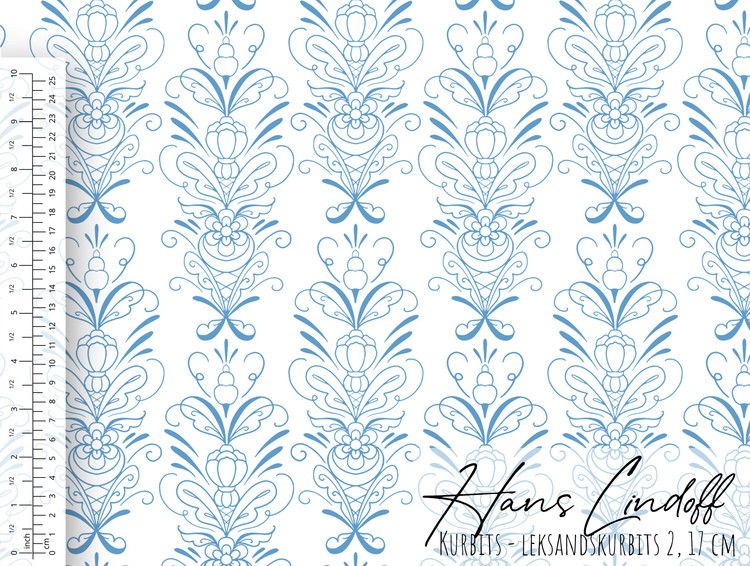 Tapet - Kurbits Leksand Vit/Blå