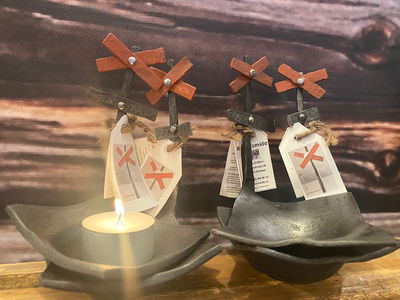 Ljusskål med ledkryss (välj till egen skylt med text)