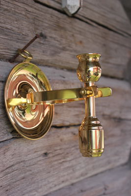 Skeppsljusstake i mässing 135mm