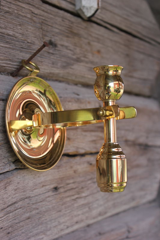 Skeppsljusstake i mässing 135mm