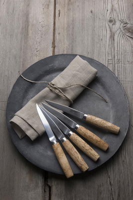 Exklusiv steakkniv i masurbjörk 2 alternativt 4-pack i presentförpackning